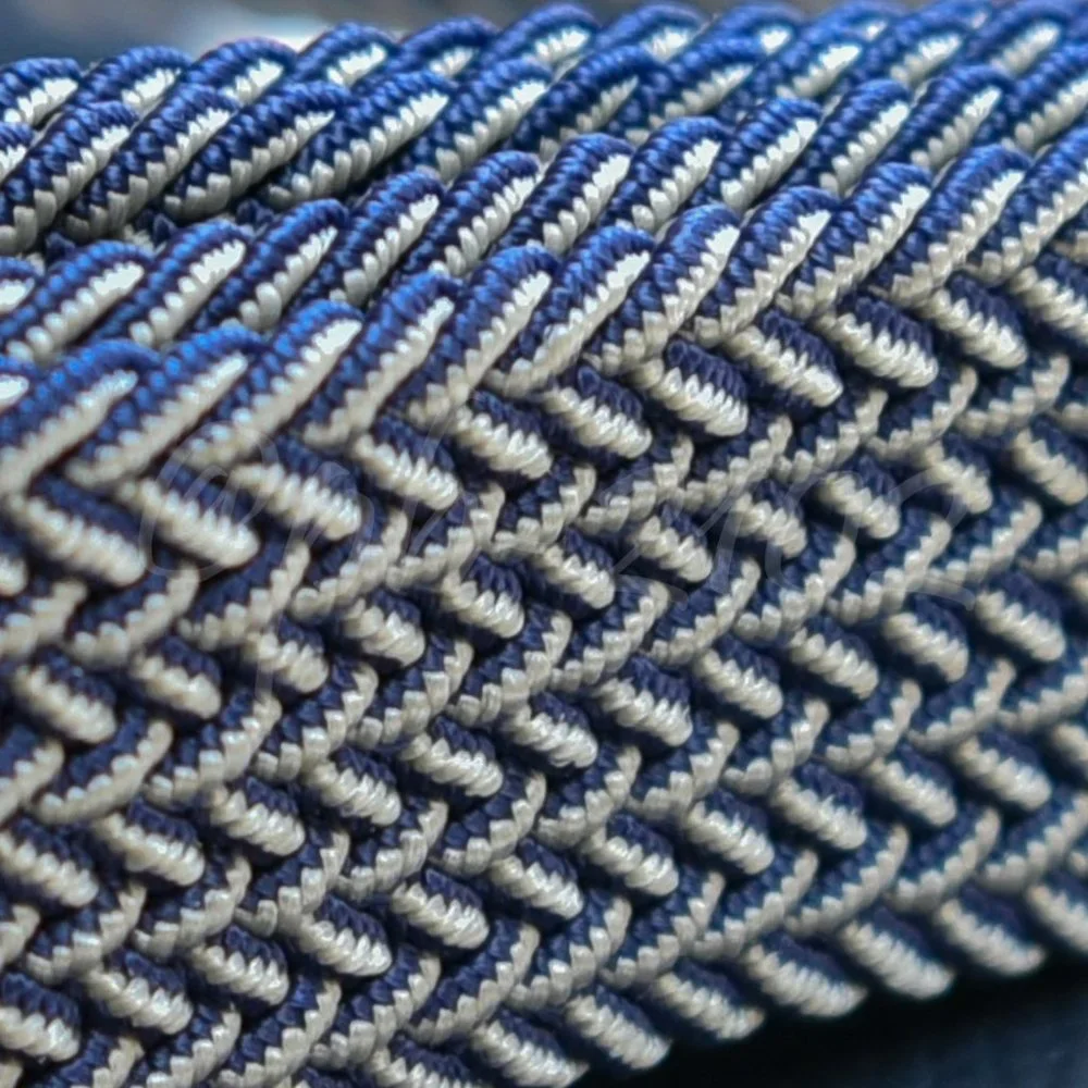 Tommy Bahama Men's Stretch‎ Braided Belt Navy/Khaki